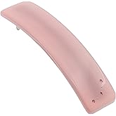 Camila Paris CP3446 French Hair Barrette Clip for Girls, Pink, Rubberized Automatic Clasp Strong Hold Grip Hair Clips for Women, No Slip and Durable Styling Girls Hair Accessories, Made in France