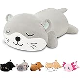 Finebee Weighted Otter Stuffed Animals, Cute Weighted Otter Plush, Soft Stuffed Weighted Plushie Birthday for Kids & Adults(9.8" 0.8Lbs)