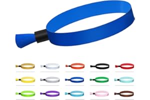 COMFLORA 100 Colored, Lightweight Disposable Wristbands - Concert, Club & Event Entrance (Blue)