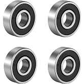 pa 4PCS 608-2RS Ball Bearings Skateboard 608-RS Double Rubber Sealed Shielded Miniature Deep Groove 8mm x 22mm x7mm for Skateboards Inline Skate Scooter Roller Blade Skates Long Boards