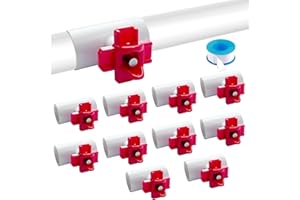 Ensayeer 10 Pack Horizontal Side Mount Chicken Waterer Nipples, DIY Automatic Poultry Nipples, Non-Leak Chicken Waterer Drinker Kits with 1/2" PVC Tee Fittings, Organized&Clean Chicken Watering System