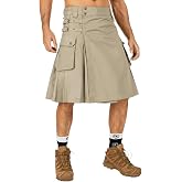 GSGGIG Men's Kilt for Men, Camo Scottish Outdoor Utility Pleated Tactical Kilt, 23" Pleated Irish Hybrid Kilt with Pockets