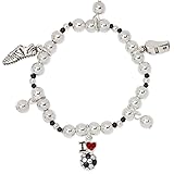 Heirloom Finds I Love Soccer Silver Tone Beaded