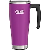 THERMOS ICON SERIES, Stainless Steel Mug with Slide Lock, 18 Ounce, Plum