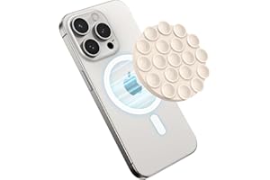 omee Magnetic Suction Cup Phone Mount, Silicone Suction Phone Case Stand for iPhone 15/14/13/12 Series, Mirror Shower Phone Holder, for TikTok Videos and Selfies, with Magnetic Patch