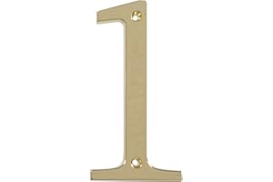 Distinctions by Hillman 843151 4-Inch Flush-Mount Polished Brass House Number 1