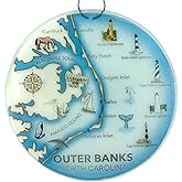 Ruth's Ethical Goods Outer Banks Christmas Tree Ornament - Art Glass Light Catcher North Carolina