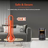 Warmlite Elmswell Round Contemporary Stove 2000W Black with LED Flame view 6