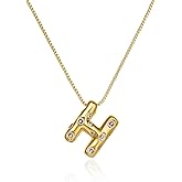 Cicy Bell Initial Necklace for Women 14k Gold Plated Cubic Zirconia Trendy Personalized Dainty Letter Pendant Necklace Gifts