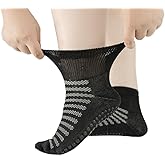 Ioryzek 6 Pair Diabetic Ankle Slipper Socks with Grippers for Women Extra Width Non Binding Socks for Women