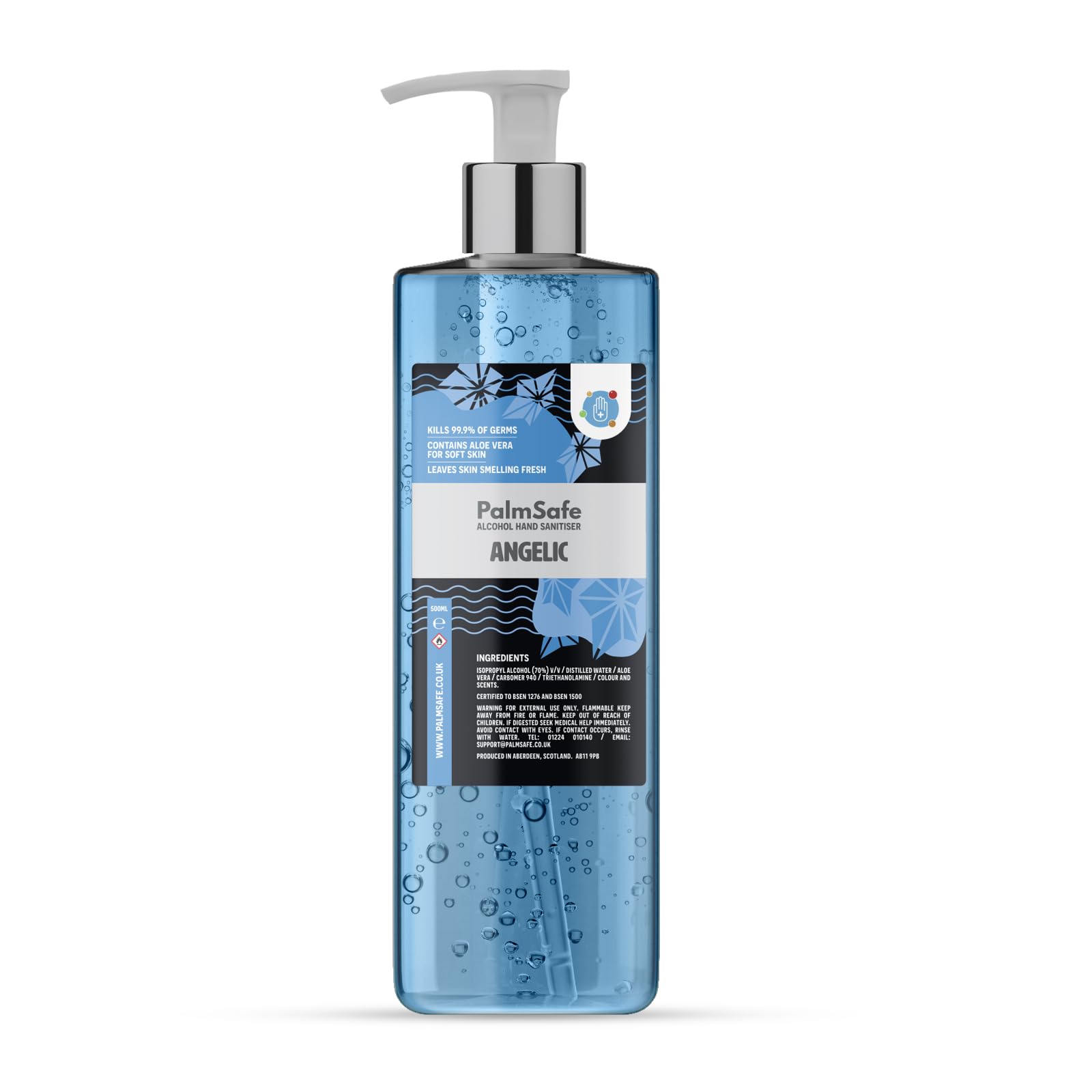 Palm Safe Angelic Alcohol Hand Sanitiser 500 ml Pump Bottle