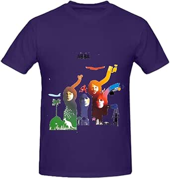 Amazon.com: Abba The Album Electronica Men O Neck Cotton Shirts Purple (6087129301779): Books