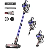 FKIEN Cordless Vacuum Cleaner, 550W 45kPa 65Mins Vacuum Cleaners for Home with LED Display, Self-Standing Stick Vacuum with Anti-Tangle Brush, Rechargeable Vacuum Cordless for Pet Hair/Carpet/Floor