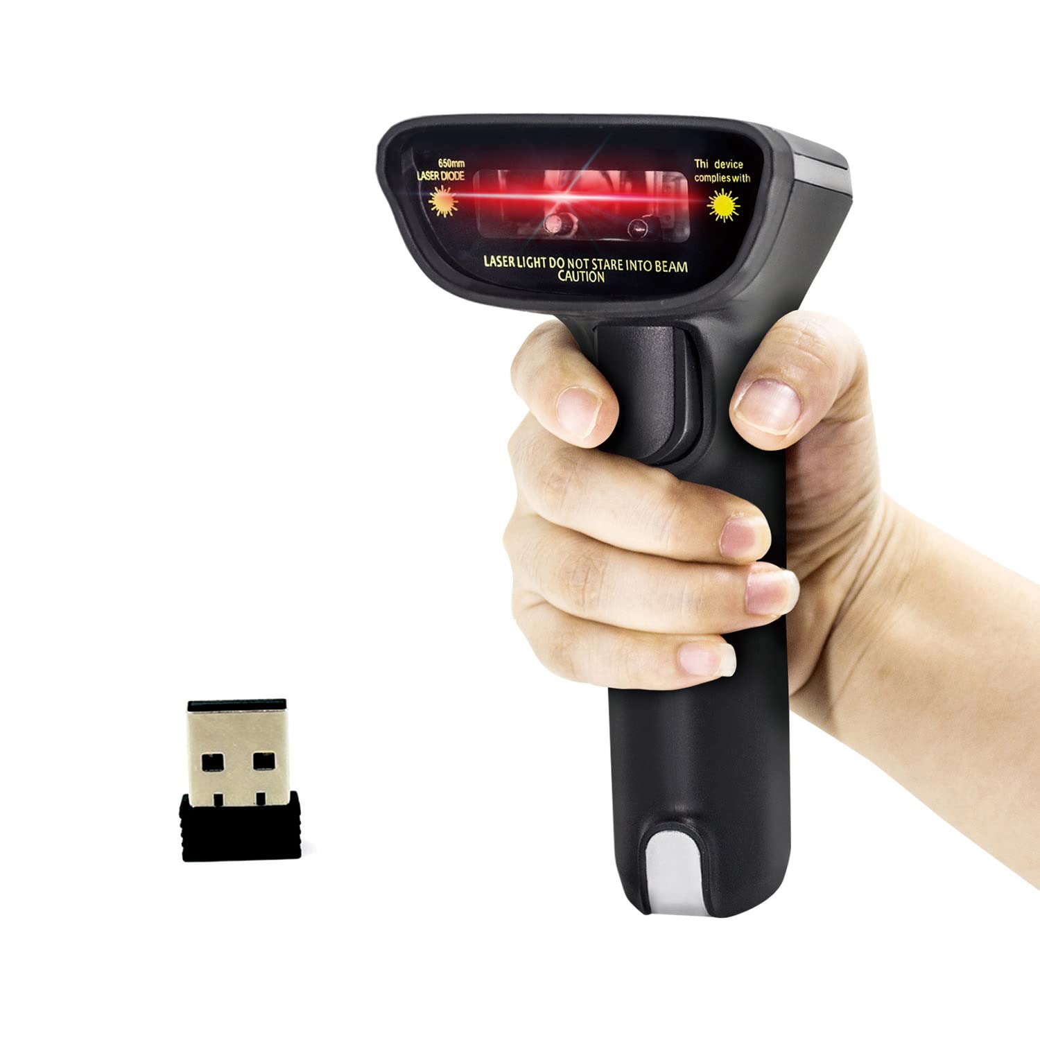 Alacrity 1D Wireless Laser Barcode Scanner, 2in1 2.4GHz Wireless USB Wired Handheld Barcode Reader, 6708LA
