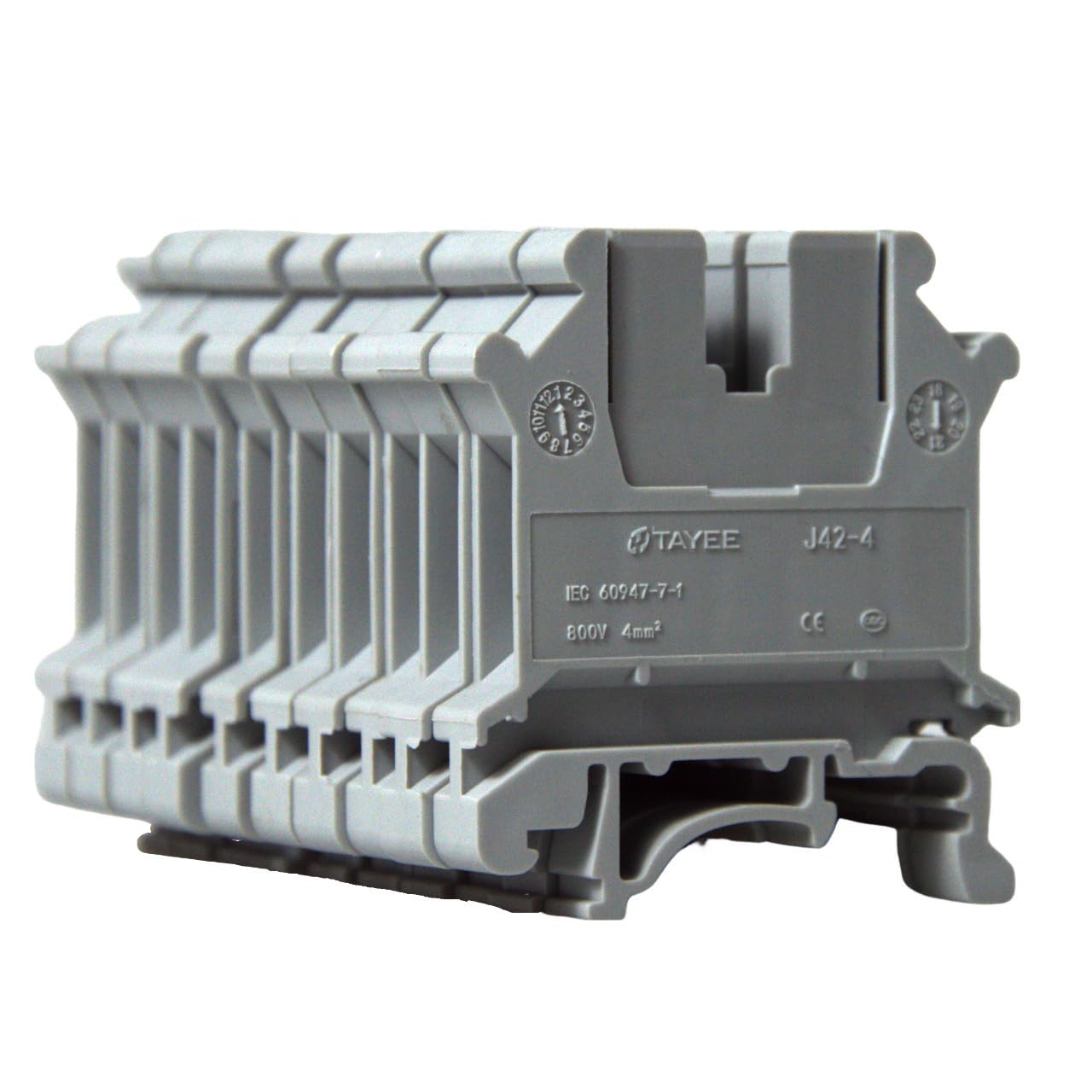 10PCS J42-4 DIN Rail Terminal Block Connector with Nylon PA66 Material for Precise Conductivity and Universal Circuit Wiring Board Compatibility