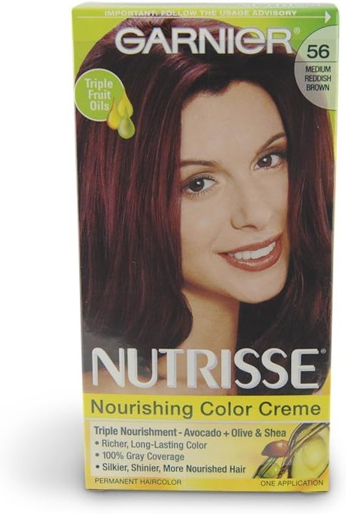 Garnier Nutrisse Haircolor, 56 Medium Reddish Brown Sangria, 1 Count (Pack of 12)