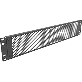 Jingchengmei 2U Perforated Blank Panel - Steel 19" Rack Mount | 2U Spacer Unassembled Panel for 19-Inch Network Cabinet or Server Rack Enclosure Black