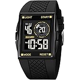 Gosasa Men Sports Military Watches Digital Airplane Shaped LED Light Waterproof Watches