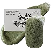 SIOT Herbal Mucin Facial Soap Bar | Hydrating & Soothing with Coconut, Jojoba, Olive Oil, Green Tea, and Mugwort – Handmade, Cleanser for Acne & Sensitive Skin | 3.2ozX1ea