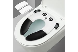 PandaEar Toilet Seat Cover | Folding Travel Toilet Seat for Children and Potty Training | Portable Silicone Toilet Seat for Toddlers, Boys & Girls with Non-Slip Silicone Pads -Panda