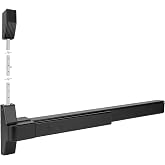 IRONWALLS Surface Vertical Rod Panic Bar 27.5", Commercial Exit Device | Commercial Door Push Bar Panic Exit Device for 28-36" (W), 6.7-8ft (H) Emergency Exit Door, Double Doors, Top Latching, Black
