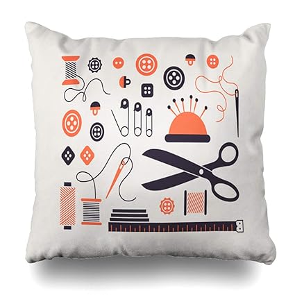 Amazon Com Ahawoso Throw Pillow Covers Reel Red Thread Sewing