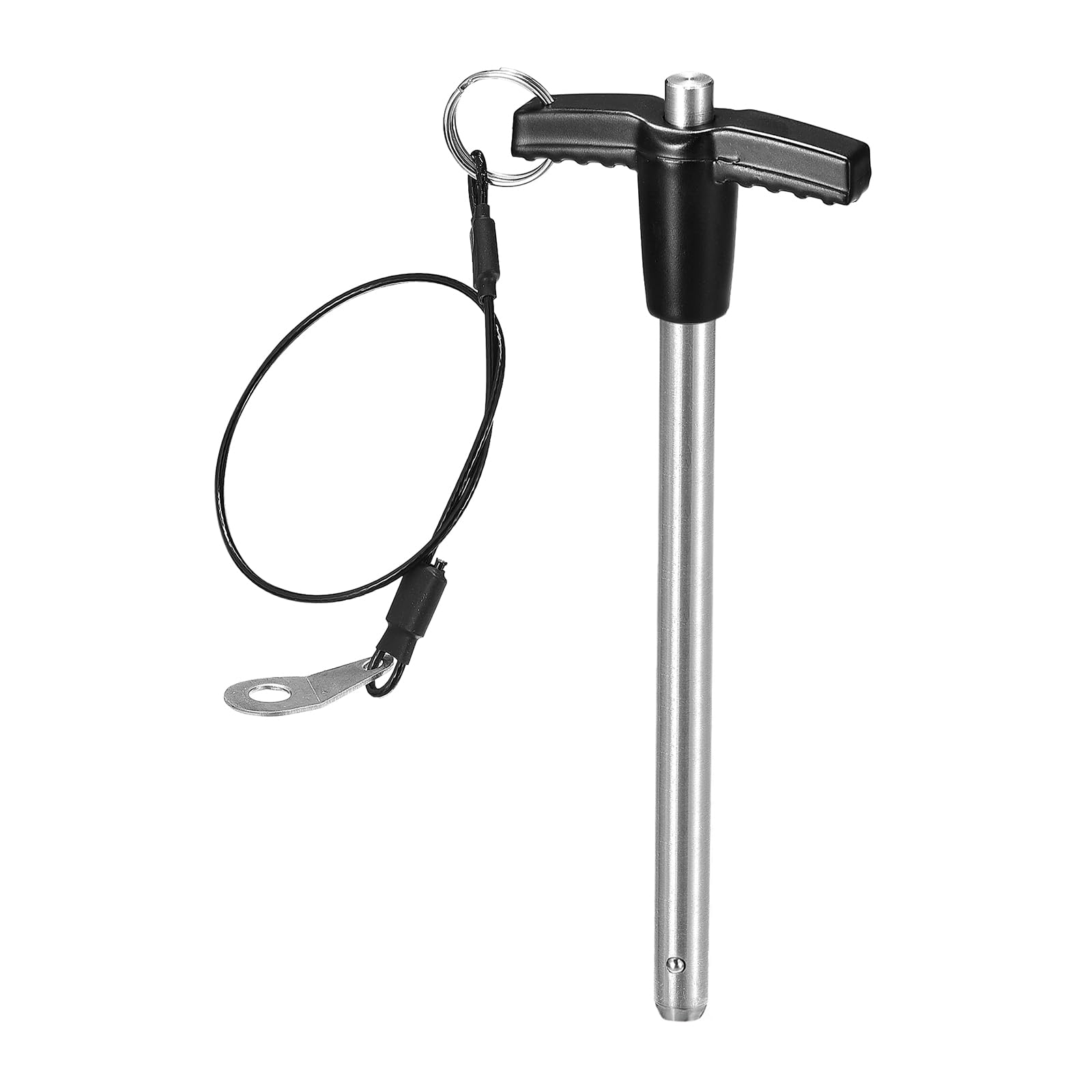 DTGN 8mmx100mm(DxL) T Handle Quick Release Pin - Good for Quickly Connecting and Hooking Up Components - 304 Stainless Steel Ball Locking Pin with Push Button - Black/Silver