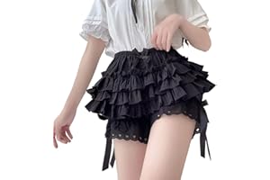 Vibsion Womens Lolita Bloomers Plush Ruffles Pumpkin Pants Bottom Shorts