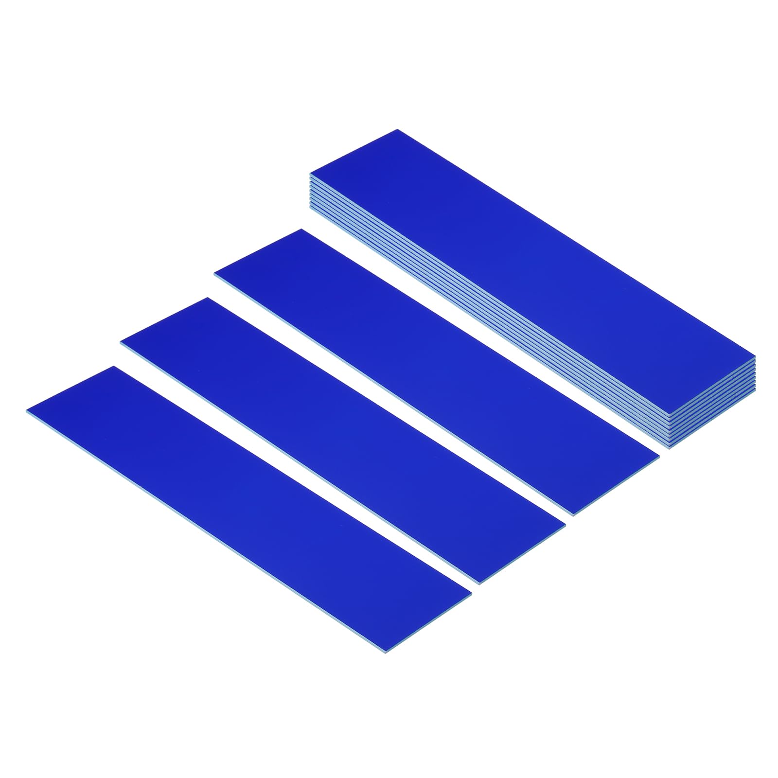 PATIKIL 8"x2" Blank Name Plates, 12 Pack Custom Engraved Name Plate Rectangle Laser Engraving Blanks for Personalized Nameplates Office Desk DIY Painting Supplies, Blue, White