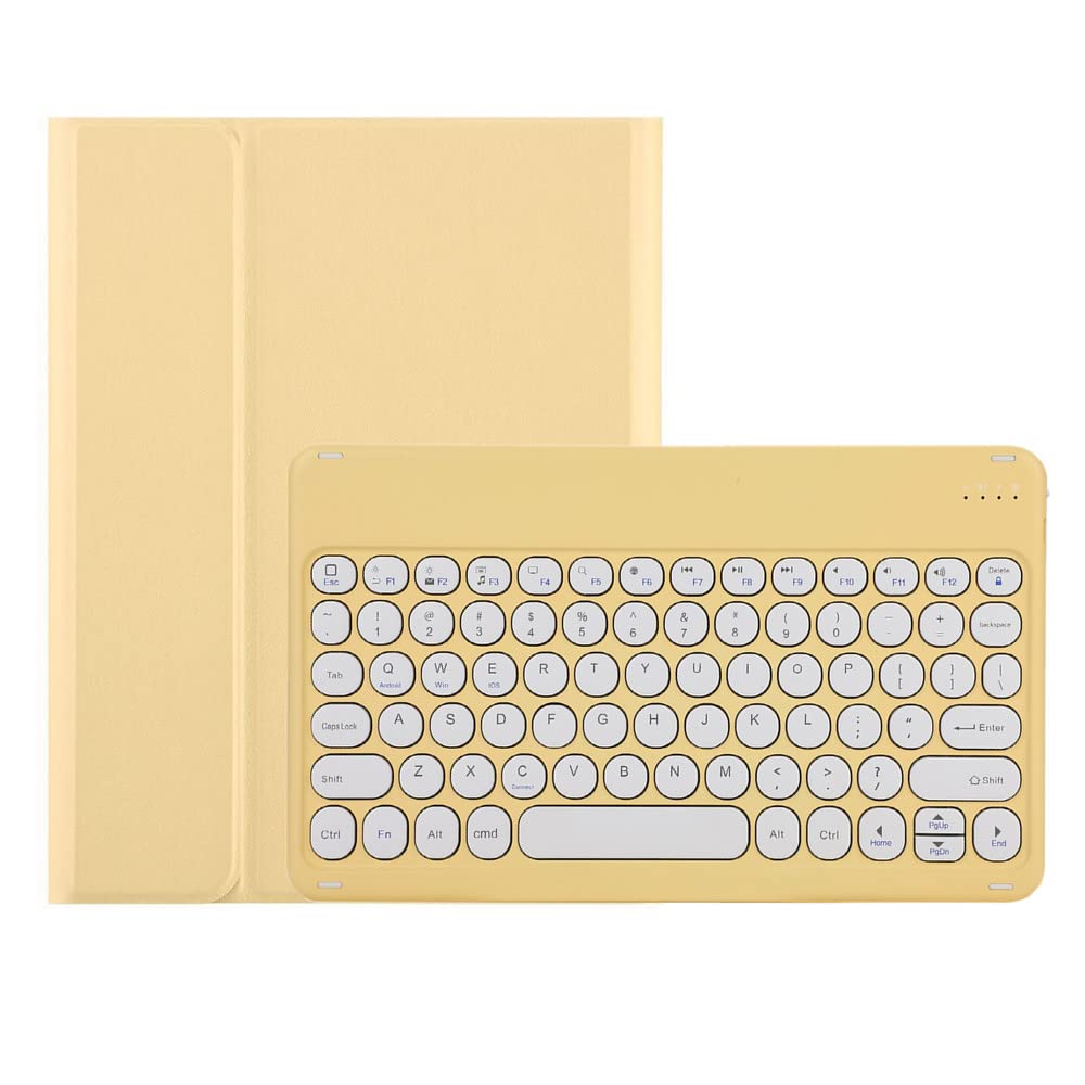 KMXDD Cute Keyboard Case for iPad 9th/8th/7th Generation 10.2 inch, iPad Air 3rd Gen iPad Pro 10.5 inch - Round Key Colorful Bluetooth Keyboard Cover with Pencil Holder (Yellow) — image 1