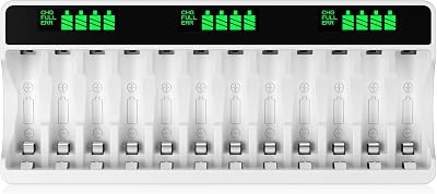 HiQuick 12 Slots LCD Charger for AA AAA NIMH Batteries Type C Input