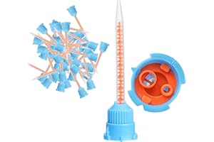 HelivivCare 100pcs Dental Impression Mixing Tips Dental Mixing Tips 4:1/10:1 Blue-Orange 7010