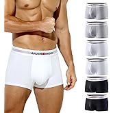 Arjen Kroos Men's Breathable Cotton Trunks Underwear Sexy Low Rise Boxer Briefs Tagless Underpants Multipack