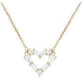 SHINYTE CATALINE 18K Gold Plated Necklace for Women,Adjustable Minimalist Pendant with Cubic Zirconia,Valentines Gift for Her,Wife,Girlfriend