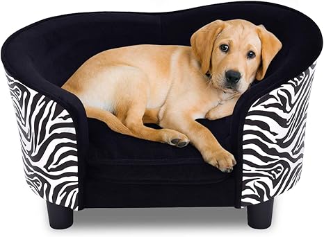 giantex pet salon sofa perro cachorro cama snuggle carcasa suave y calida cojin para sofa zebra stripe