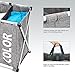 HOMEST Laundry Basket 3 Sections, Large Dirty Clothes Hamper Sorter for Bathroom, Foldable Hamper Divided, Grey