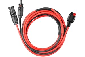 PAEKQ 10AWG Solar Panel Cable to Anderson Connector Adapter Solar Extension Cable Compatible with Anderson PowerPole Port for RV,Goal Zero Yeti,Renogy Portable Solar Generator Power Station (10FT)