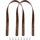 MECCANIXITY 2pcs 24 Inch (60cm) Leather Purses Straps Handbag Belt Band Bag Handle for Purse Wallet Tote Making, Light Coffee