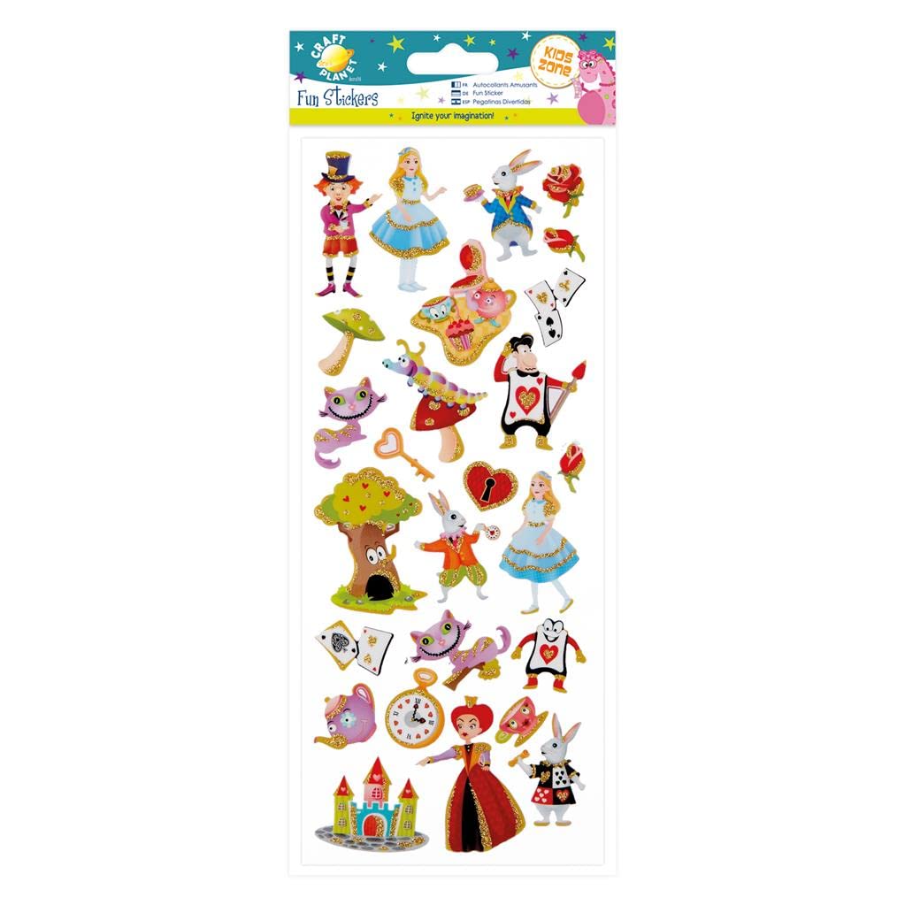 Craft Planet Fun Stickers, Alice in Wonderland, for Young Crafters Collection, Posters, Card Making, Scrapbooking, Party Bag Fillers, Books, Reward Charts, Invites, Crafts