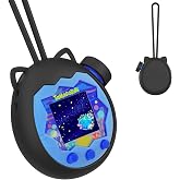 SGHLDE for Tamagotchi Paradise Silicone Case and Knob Cap, Soft Drop-Proof Portable Carrying Protective Case for Tamagotchi Paradise Accessories with Integrated Lanyard (Case Only), Black