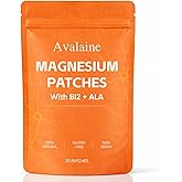 Avalaine Magnesium Patches with B12 &amp; ALA for Nerve Relief, 30 Count | Nerve Relief Patches for Knee, Back, Neck, Shoulder, Long Term Relief | Soothes Relaxes | Natural Ingredients