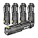 NIANPU 5 Pack Mini Zoomable Cree 7W 350LM Q5 Tactical Flashlight Torch Lamp Light with 3 Mode Adjustable Brightness Power by AA/14500 (BLACK)