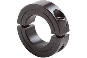 Climax Metals 2C-037 Black Oxide Plated Steel Two-Piece Clamping Collar, 3/8" Bore Size, 7/8" Outside Diameter, #6-32 x 3/8" Set Screw