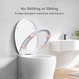 Pipishell Soft Close Toilet Seat with Quick Release White O Shape Hinges view 3