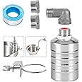 MEUPMEOP Float Valve, 1/2" to 3/4" 1" 304 Stainless Steel Fully Automatic Water Level Controller, Automatic Water Level Control Float Valve for Water Tank, Livestock Troughs, Pool, Distiller