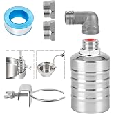 MEUPMEOP Float Valve, 1/2" to 3/4" 1" 304 Stainless Steel Fully Automatic Water Level Controller, Automatic Water Level Control Float Valve for Water Tank, Livestock Troughs, Pool, Distiller
