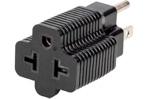 YEEWENMO [4-in-1] 15 Amp Household AC Plug to 20 Amp T Blade Female Adapter, Nema 5-15P to 5-20R, 5-15P to 6-15R/6-20R Plug Outlet, Comb AC Power Adapter Converter,15A 125V to 20A 250V Adapter