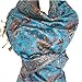 SILVERFEVER Silver Fever Pashmina - Jacquard Paisley Shawl - Stylish Scarf - Double Sided Wrap (Turquoise)