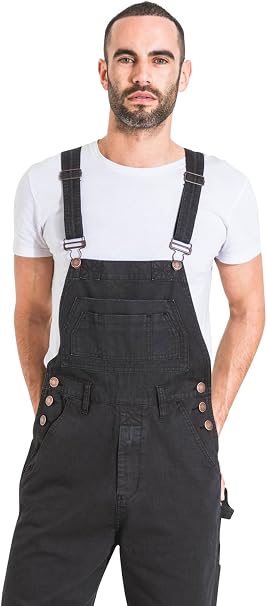 Wash Clothing Company Salopette Uomo vestibilità Morbida Nero Bib Overalls  a Buon Mercato MADDOXBLK Salopette Abbigliamento berjaya.edu.my