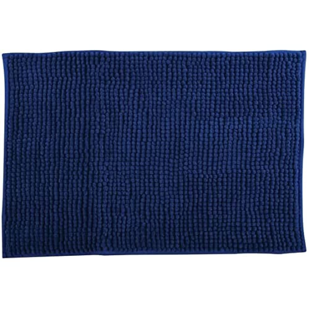 Bath Mat Chenille 60 x 90 cm Dark Blue